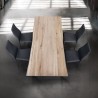 Fixed table Kyra solid top open knot natural color