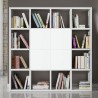 Modern white ash laminate bookcase W 175 D 30 H 175 cm