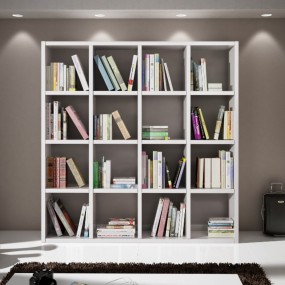 Libreria moderna Boston laminato frassinato colore bianco L 175 P 30 H 175 cm