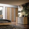 Armoire de chambre à coucher portes battantes lit avec base fixe VQ3003