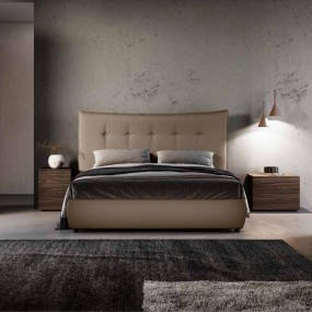 Armoire de chambre à coucher avec panier de lit en éco-cuir VQ3013