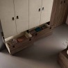 Chambre à coucher Fiorenza penderie avec corbeille de lit en éco-cuir