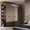 Bedroom hinged wardrobe with eco-leather bed basket VQ3013