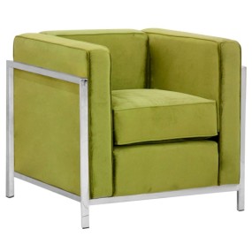 Marta Velvet armchair, modern design, stainless steel structure