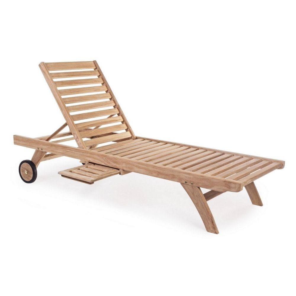 Andrea Bizzotto spa Maryland sunbed with wheels in teak wood