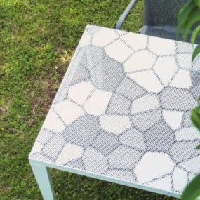 Tavolo rettangolare Easy da esterno design metallo forato