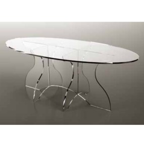 Table design Petrozzi Onda en plexiglas épaisseur 15 mm uniquement transparent