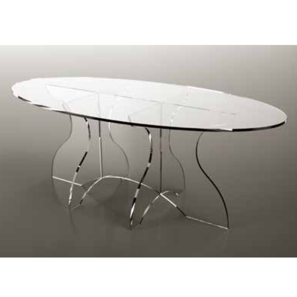 Petrozzi design tavolo Onda in plexiglass sp.15 mm solo trasparente