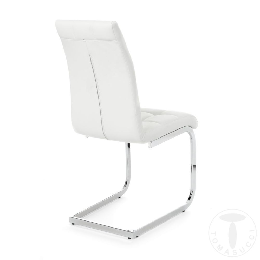 F.lli Tomasucci COZY WHITE chair upholstered in synthetic leather