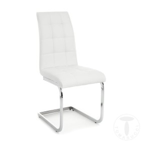 F.lli Tomasucci COZY WHITE chair upholstered in synthetic leather