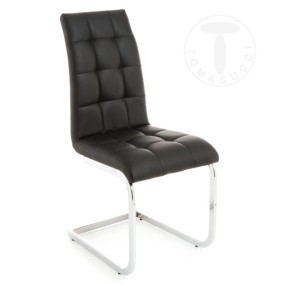 F.lli Tomasucci COZY BLACK chair upholstered in synthetic leather