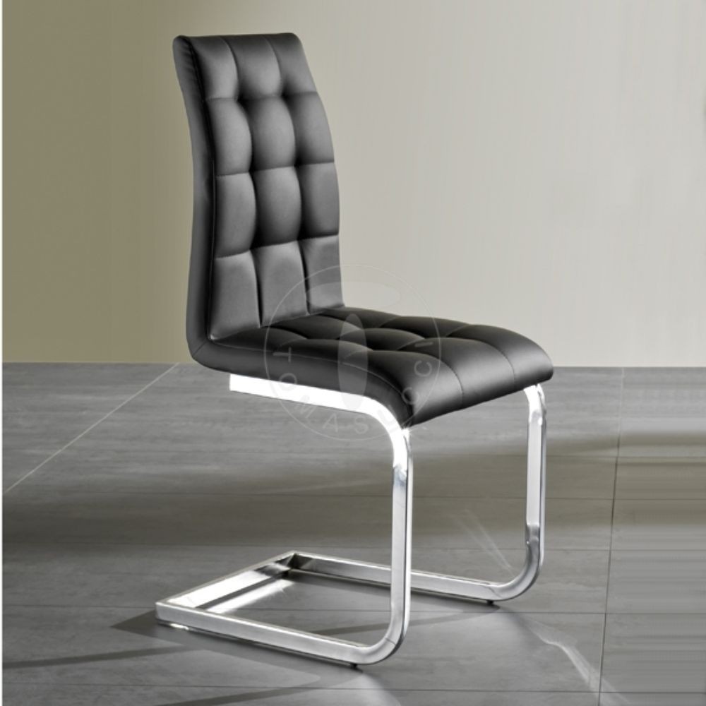 F.lli Tomasucci COZY BLACK chair upholstered in synthetic leather