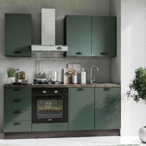 Est Kitchens Mono modular kitchen Malga green W 195 · H 216 cm