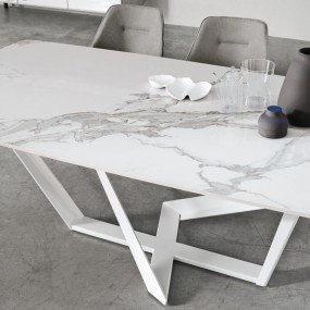 Target Point table all. Priamo with marble-effect porcelain stoneware