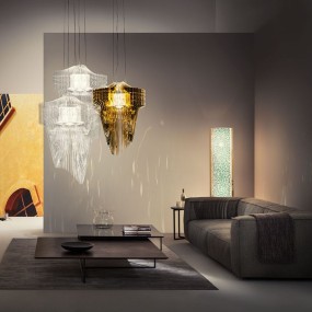 Slamp Suspension Aria Gold LED par Zaha Hadid 50, 60, 70 cm