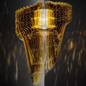 Slamp Lampada sospesa Aria Gold a LED di Zaha Hadid 50, 60, 70 cm