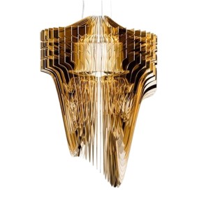 Slamp Lampada sospesa Aria Gold a LED di Zaha Hadid 50, 60, 70 cm