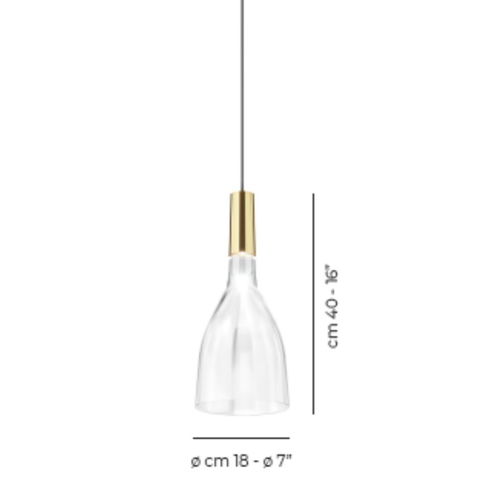 Showy suspended lamp Scintilla in crystal Design Giovanni Barbato