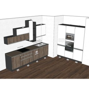 Est Cucine Skema modular kitchen in canyon perla concrete essence with pantry