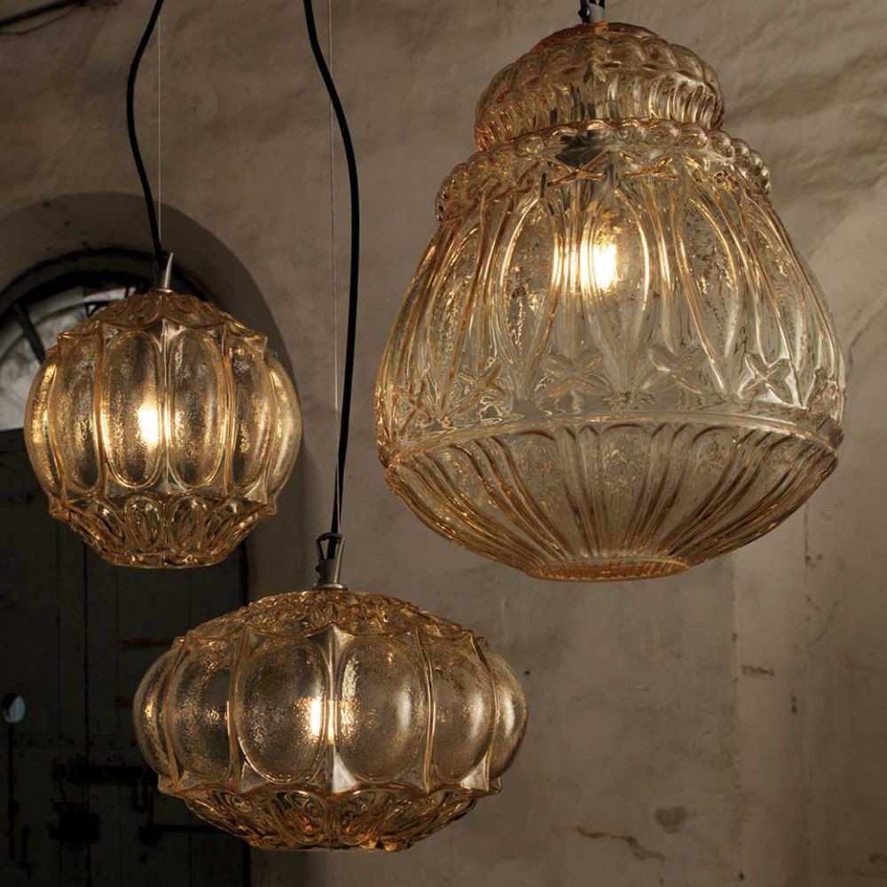Lampe Kaiman Ginger en verre transparent, design Edmondo Testaguzza