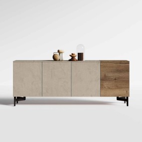 Vals sideboard 240 cm colored melamine 4 doors opening with push pull
