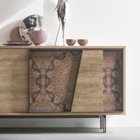 Target Point Modus sideboard with brown metal door with Rosone decoration