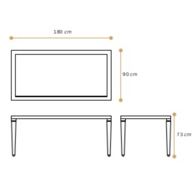 Petrozzi Disgn Style Table Frame PMMA th.60x80mm Glass top th.6mm