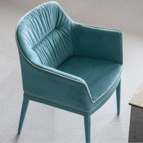 DALLAS armchair in velvet effect microfiber L 45 P 59 H 47/84 cm