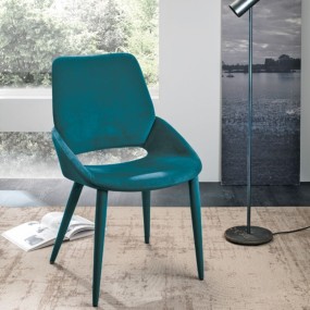 Targhet Point PORTLAND chair upholstered in velvet-effect microfibre