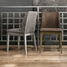 SALISBURGO chair with wooden structure, Soft-Touch Vintage seat
