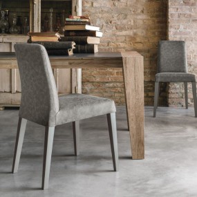 LUCERNA chair with wooden structure, Soft-Touch Vintage seat