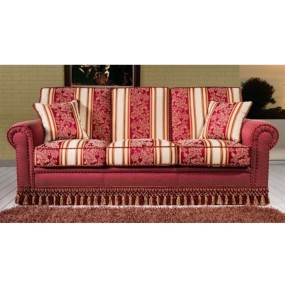 Rover style Berto 3-seater sofa in classic red style 213 cm