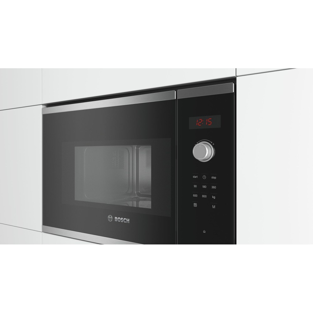 Bosch Serie 4 BFL523MS0 microwave Built-in Solo microwave 20 L 800 W Black, Stainless steel