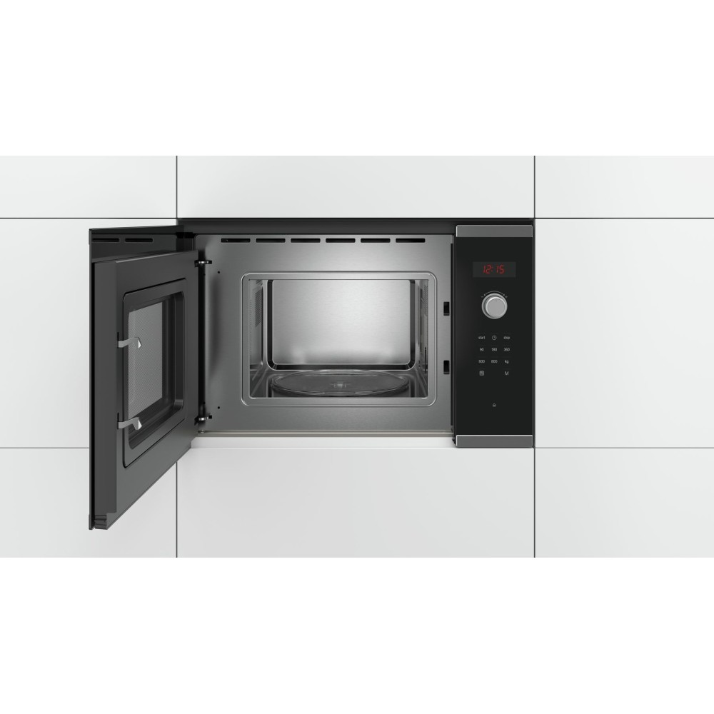 Bosch Serie 4 BFL523MS0 forno a microonde Da incasso Solo microonde 20 L 800 W Nero, Stainless steel