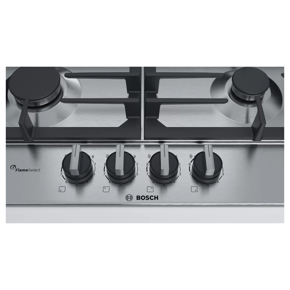 Bosch Serie 6 PCH6A5B96 hob Stainless steel Built-in 60 cm Gas 4 zone(s)