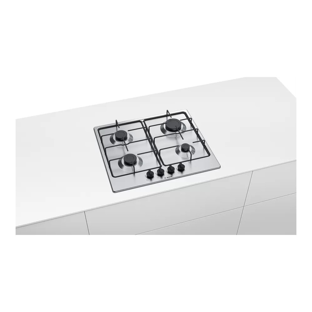 Bosch Serie 4 PGP6B5B86 hob Stainless steel Built-in 60 cm Gas 4 zone(s)