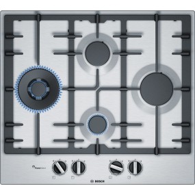 Bosch Serie 6 PCI6A5B90 hob Black, Stainless steel Built-in Gas 4 zone(s)
