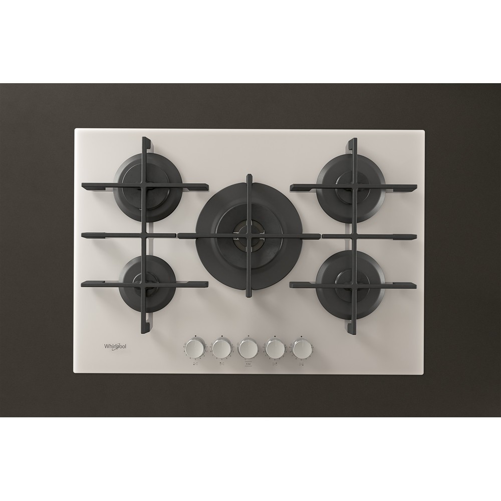 Whirlpool GOWL 758 WH hob White Built-in 75 cm Gas 5 zone(s)