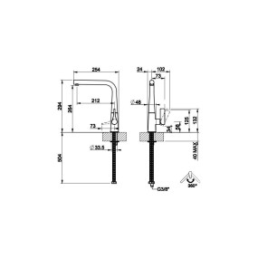 Gessi Single control sink mixer PROTON matt black 17175 299