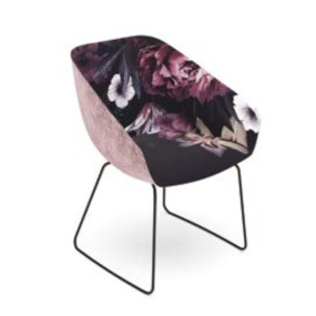 ELEONOR armchair Seat in fabric printed with NEREIN graphics