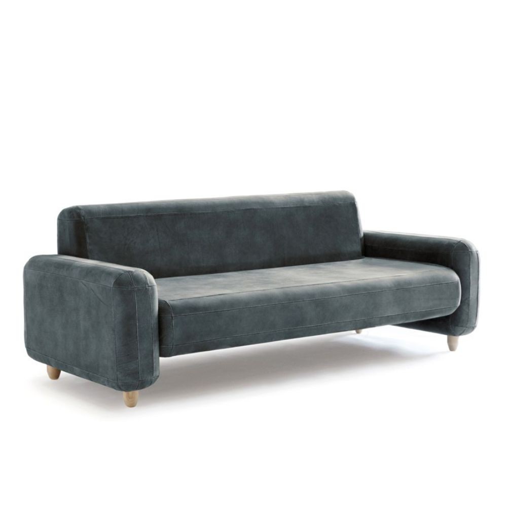 MIGLIORINO REGOLO 2-seater sofa in leather with tone-on-tone stitching