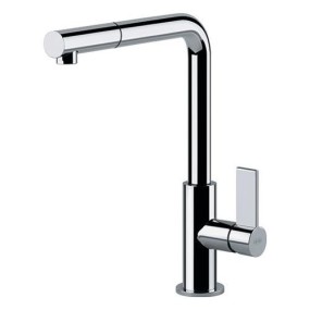 FRANKE NEPTUN sink mixer with adjustable shower in polished chrome
