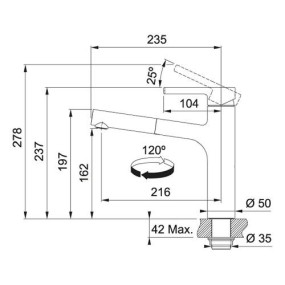 WINDOW folding spout sink mixer polished chrome 115 0600 138