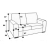 Berto 3 seater sofa classic style in fabric