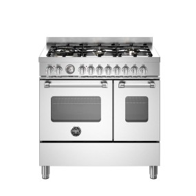 Stainless steel kitchen 90 cm 6 burners, double electric oven MAS96L2EXT