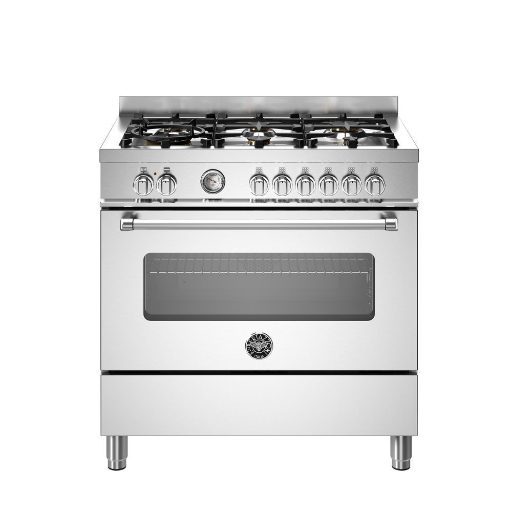 BERTAZZONI Stainless steel kitchen 90 cm 6 burners, electric oven MAS96L1EXT