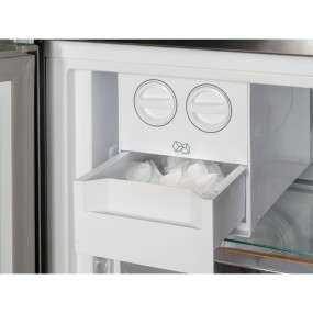 Réfrigérateur pose libre à portes croisées, acier inoxydable