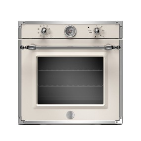 60cm electric built-in oven 9 functions with ivory/stainless steel thermometer