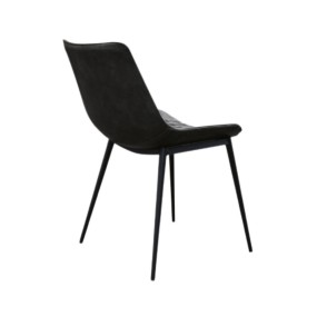 Vittoria chair padded in anthracite eco-leather metal structure pcs. 2