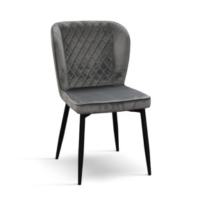 Jole chair padded in gray velvet metal structure pcs. 2